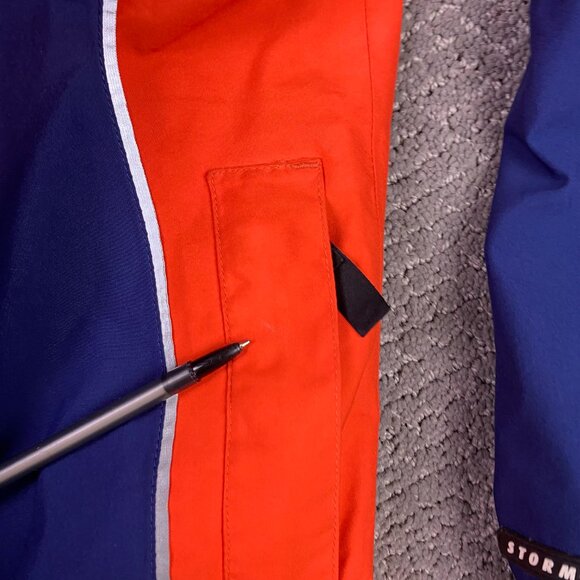 Vintage 90s Nike Storm Fit Running Jacket Mens Medium Weather Blue Orange Vented - Picture 4 of 15